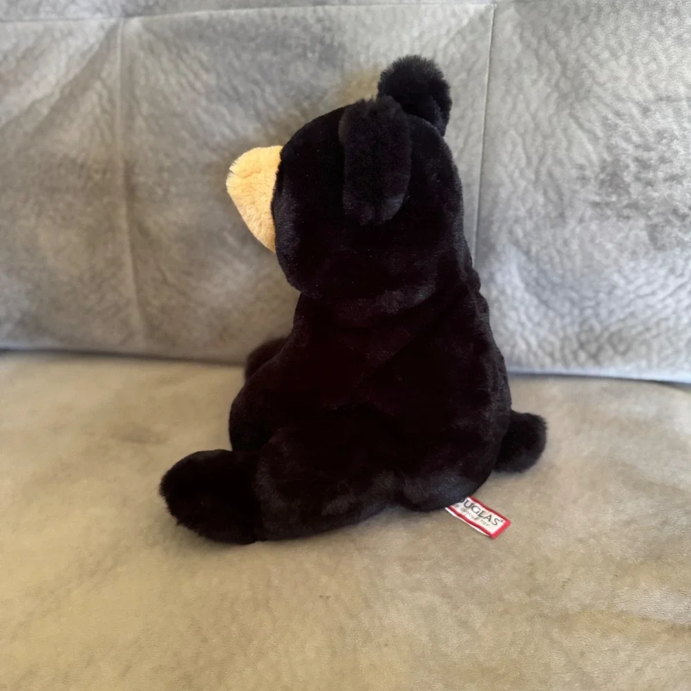 Douglas Black Bear Plush The Cuddle Toy Seated Stuffed Animal 9